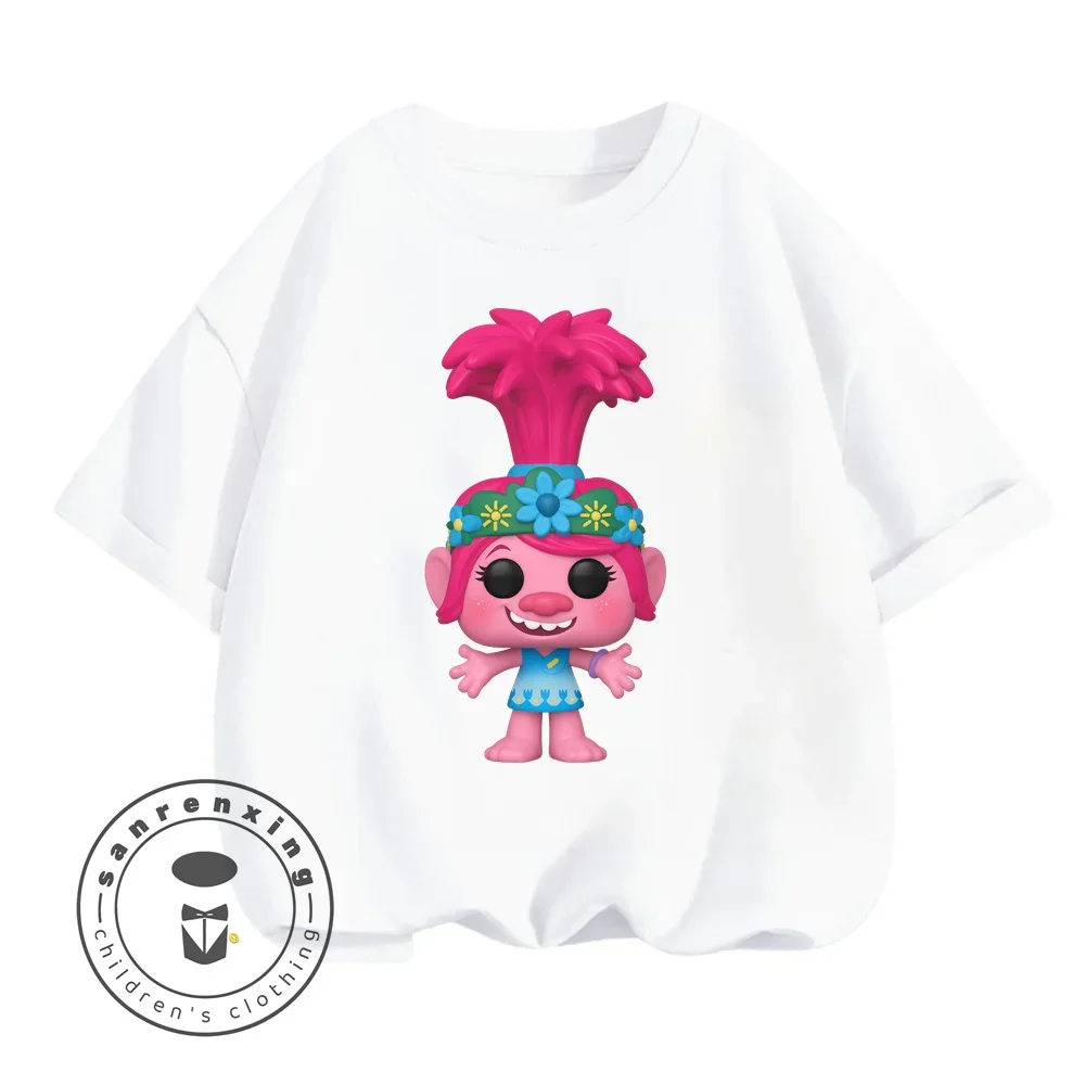 Boys Girls Printed Trolls Kids T-shirts Toddler Short Sleeve Shirts Girls Cute Clothes Kids Kids Gifts Kids Summer T-shirts