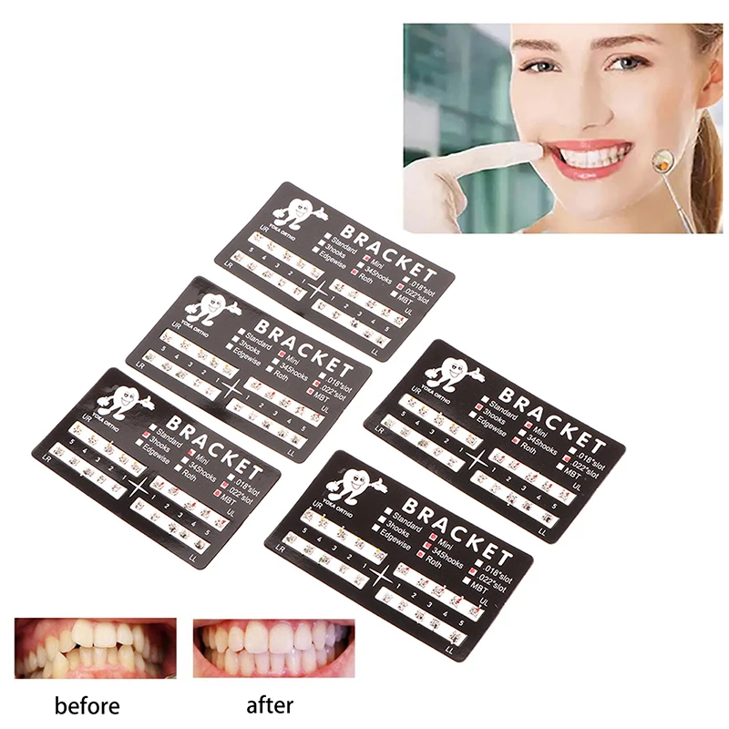 20Pcs Dental Brackets Orthodontic Brace Metal Mini Standard Dentist Bracket Roth MBT 022 Slot Hooks 345