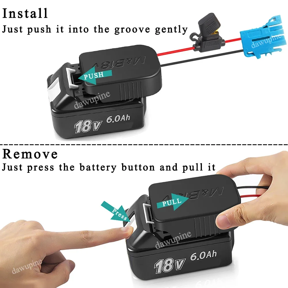 

BL1830 BAT618 DIY адаптер для Makita для Bosch 14,4-18 В литиевая батарея, разъем жгута проводов для игрушек Peg-Perego Ride-on