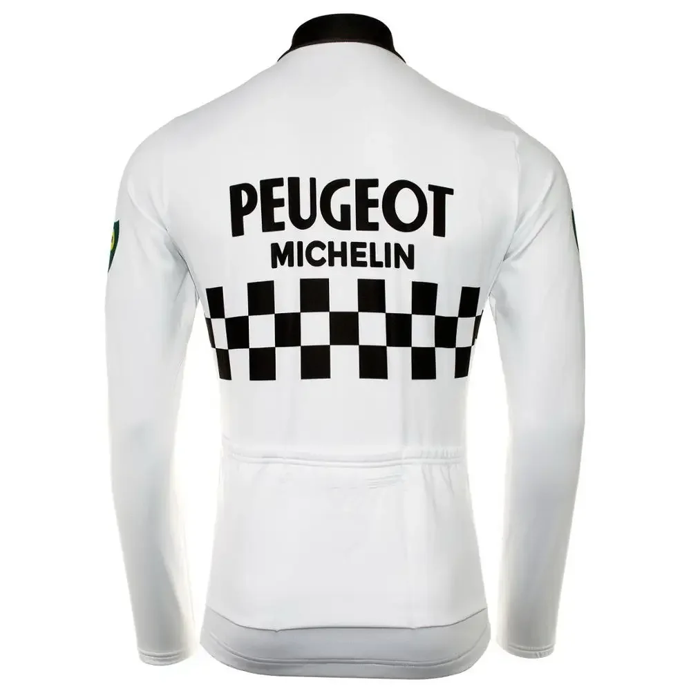 PEUGEOTful 2 COLORS Retro Men Winter Fleece Thermal Cycling Jerseys Long Sleeve Racing Bicycle Clothing Maillot Ropa Ciclismo