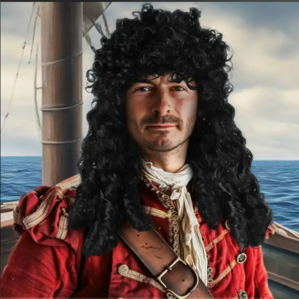 QQXCAIW Caribbean Pirate Cosplay Captain Jack Wig for Adult Men Party Cosplay Performance Costume Wigs Accessories Halloween