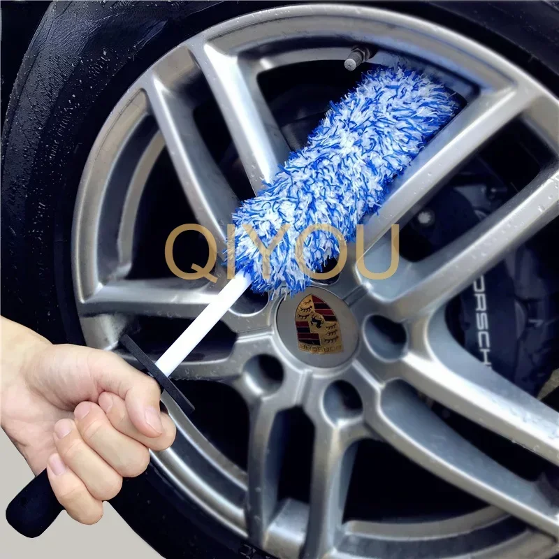 Washing Brush Microfiber Wheel Brush Anti-slip Handle Easy To Clean Rims Spokes Barrels and Calipers Tire Washing Brush