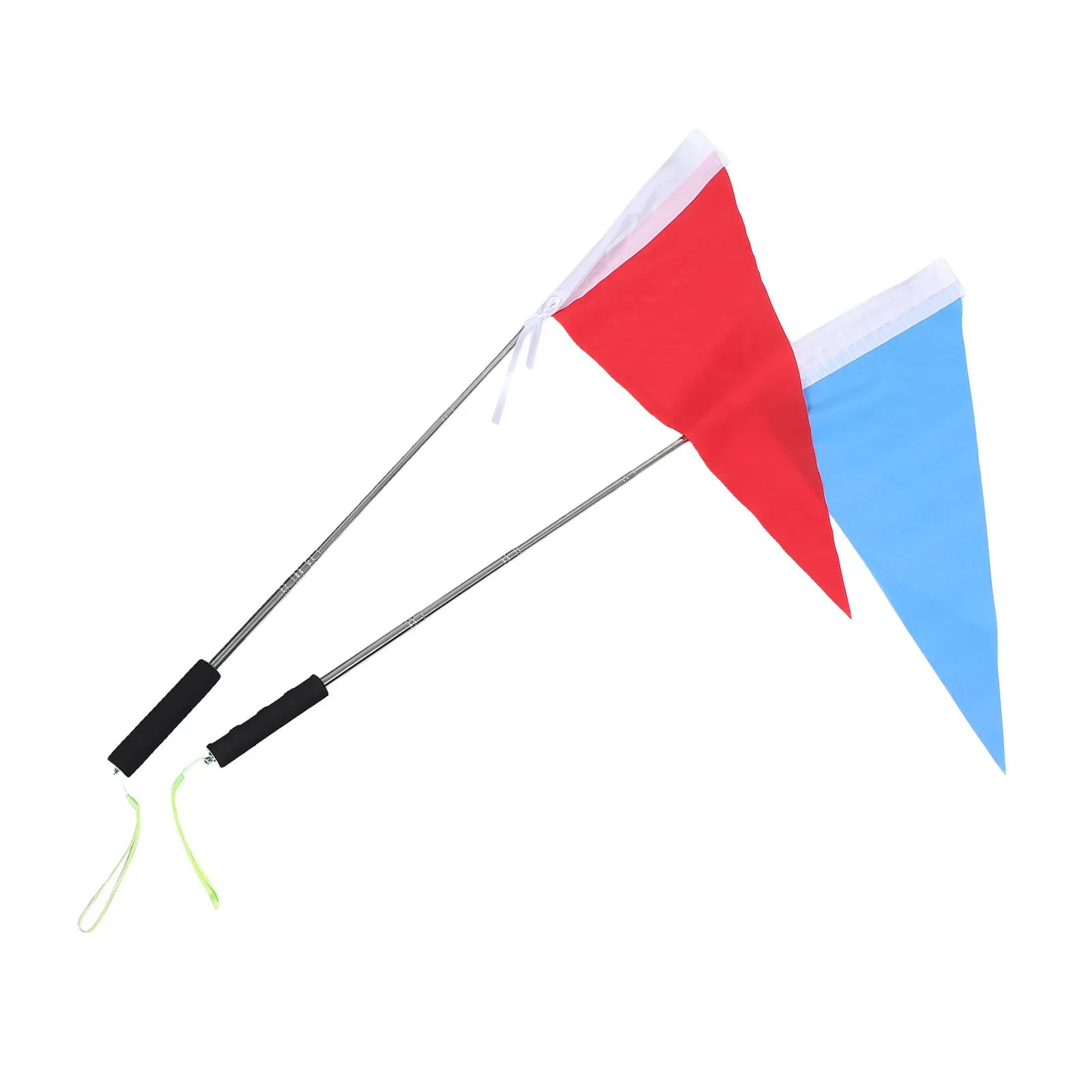 2Set Tour Guide Handheld Flag Pole Telescopic 1.2m Retractable Triangle Flags School Excursions Camping Outdoor Activity Team