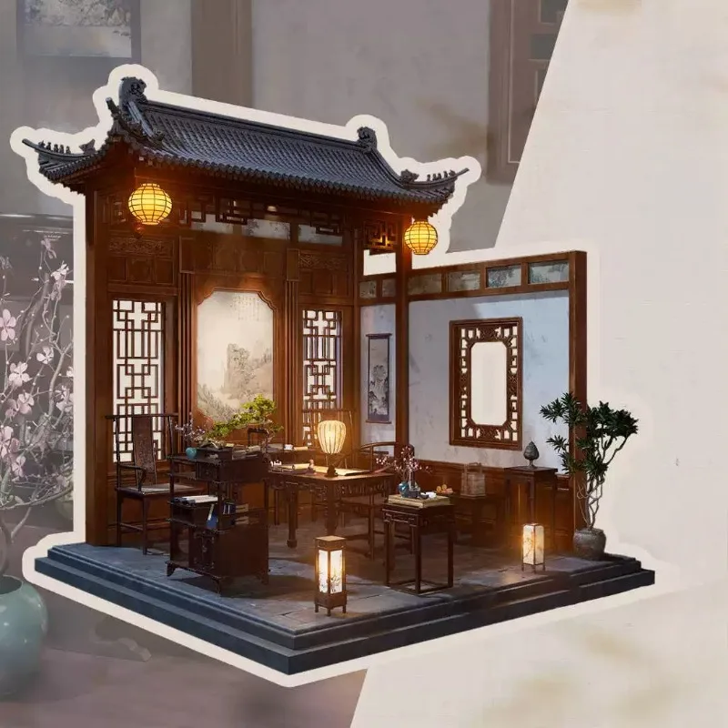 Gu Xiaozhai 12 points ancient style baby house miniature Chinese scene model ob11