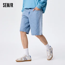 Semir Men Denim Pants 2024 Summer New Arrival Daily Loose And Oversized Straight-Leg Fit Trousers Men