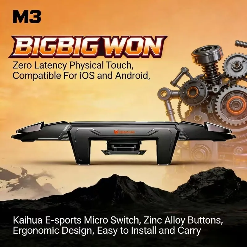

M3 4-fingers Linkage Mobile Gaming Trigger for PUBG High Sensitive Button for IOS Android 6-11.4mm Smartphone Gamepad Controller