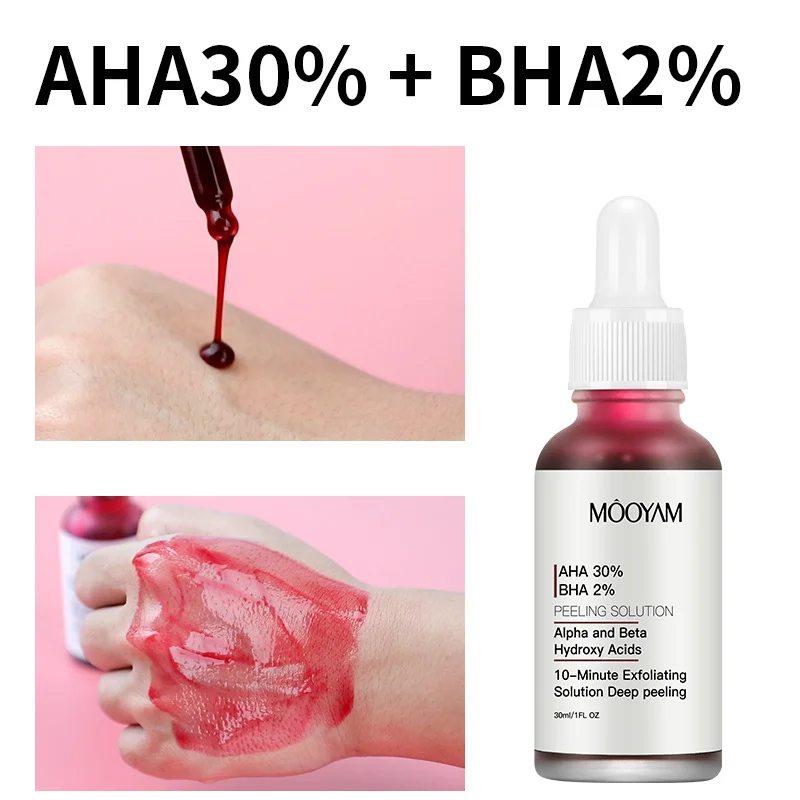 AHA 30%+BHA 2% Exfoliating Facial Serum Exfoliating Solution Deep peeling Acid Repair Dark Spot Shrink Pore Rejuvenating Essence