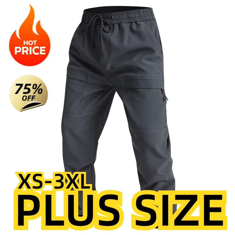 Plus Szie Men Autumn and Winter Workwear Pants Multi Pocket Pants for Outdoor Fishing and Sports Man Straight Tube Trousers 5XL