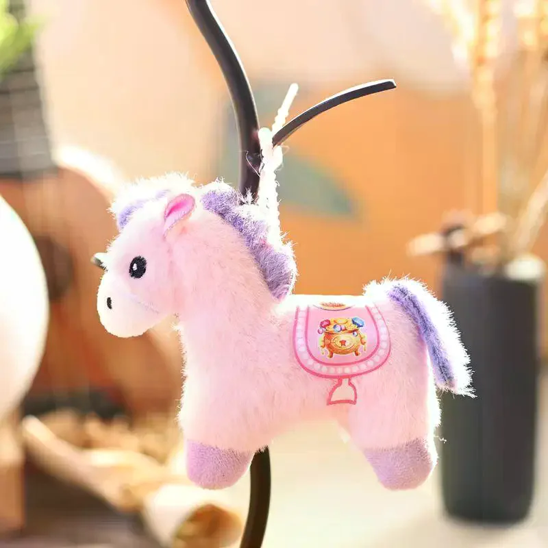 1 pz carino pony borsa chiave pendente decorativo 2026 capodanno del cavallo mascotte peluche portachiavi regalo di compleanno