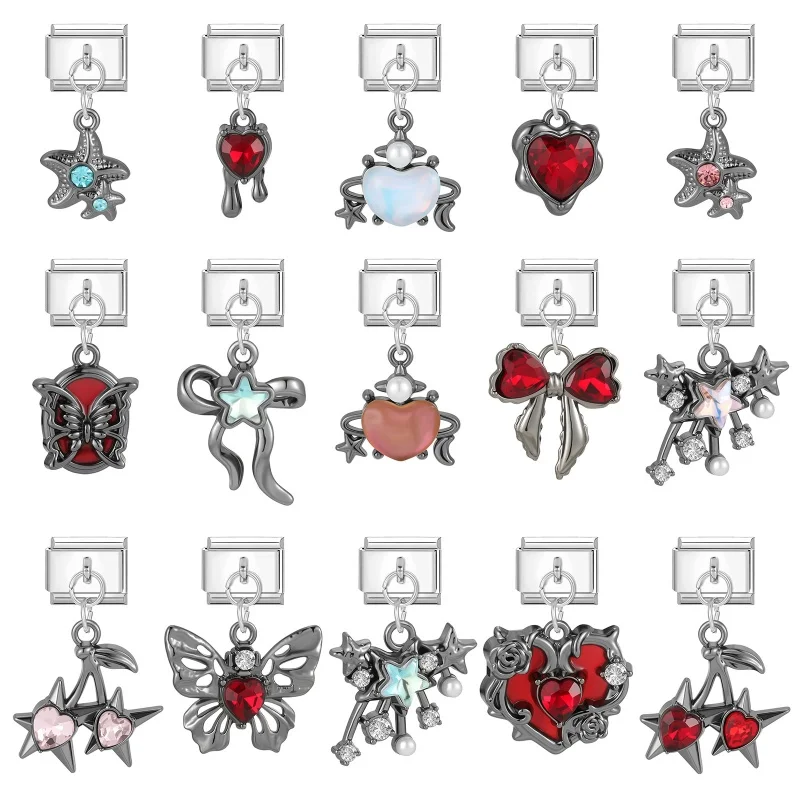 جديد زوجين سحر سوار ستار جارلاند القوس القمر سحر قلادة الروابط الإيطالية صالح 9 مللي متر سوار الفولاذ المقاوم للصدأ صنع Diy بها بنفسك مجوهرات #2