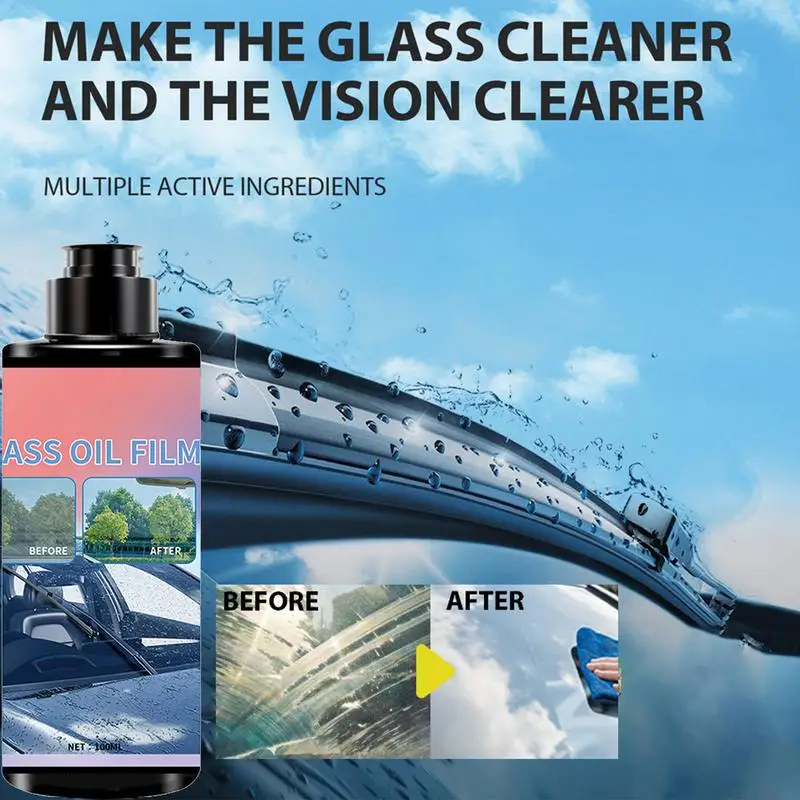 

Glass Oil Film Remover Car Windshield Water Spots Stain Removal Paste Window Clear Vision Polisher Car Cleaning Detailing