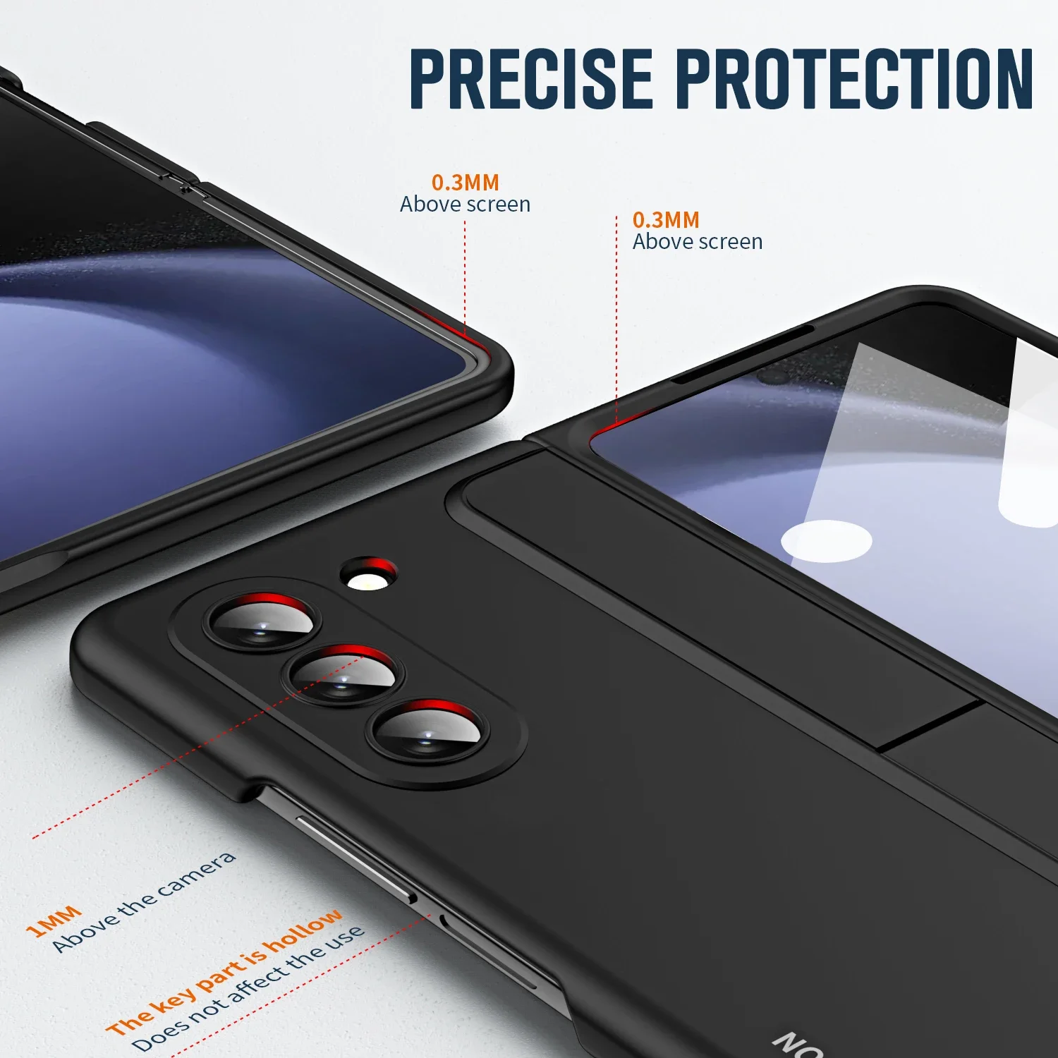 Case For Samsung Galaxy Z Fold 5 4 5G With Front Screen Protector Glass Detachable Pen Slot Holder Bracket Plastic Cover