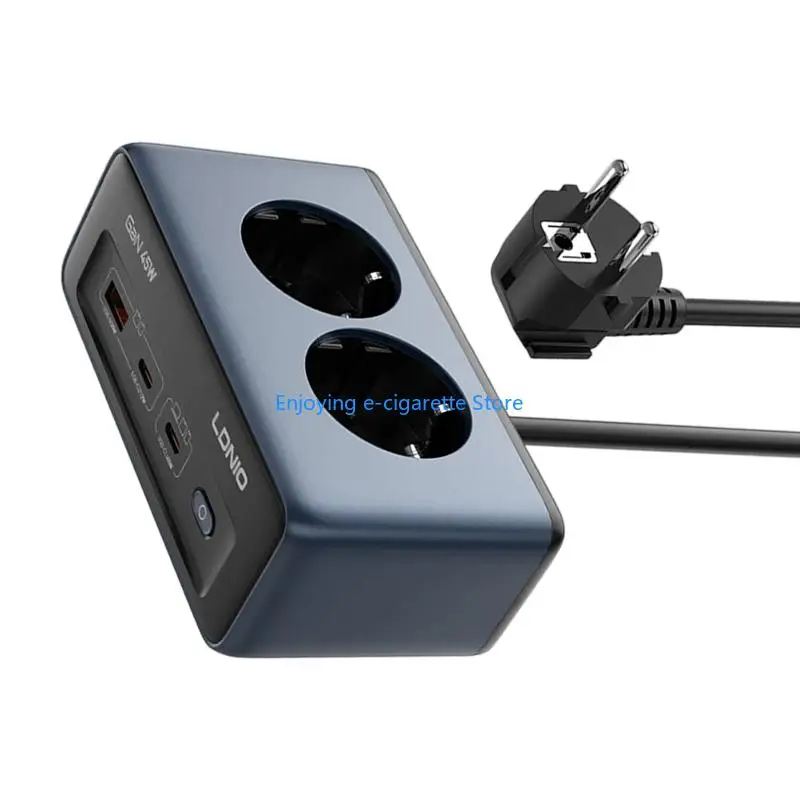 5-Port Charging Station 2AC 3 USB 45W Fast Charging For Computer Phone Adapter Y4QF