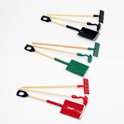 3pcs Dollhouse Farm Tools Shovel Hoe Nail Mini Rake Model Gardening Succulent Plants Home Decor Doll Accessories Decoration