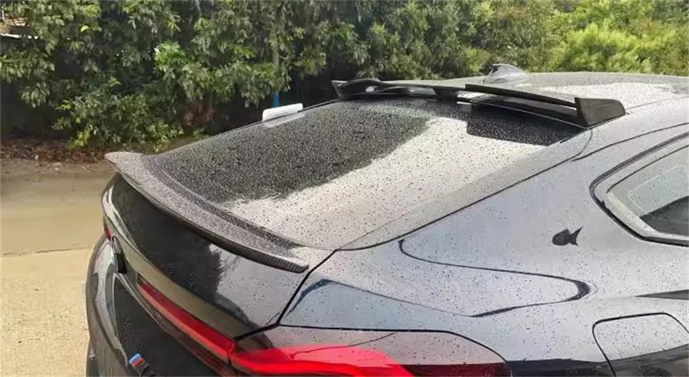 طقم هيكل سبويلر خلفي من ألياف الكربون المزورة من LD Style لـ. X6 X6M F96 G06 شفة جناح خلفي من ألياف الكربون المعدلة