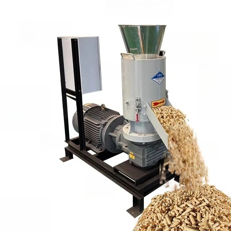 Industrial 150-600 kg/h vertical ring mold biomass sawdust fuel pellet crusher wood pellet maker