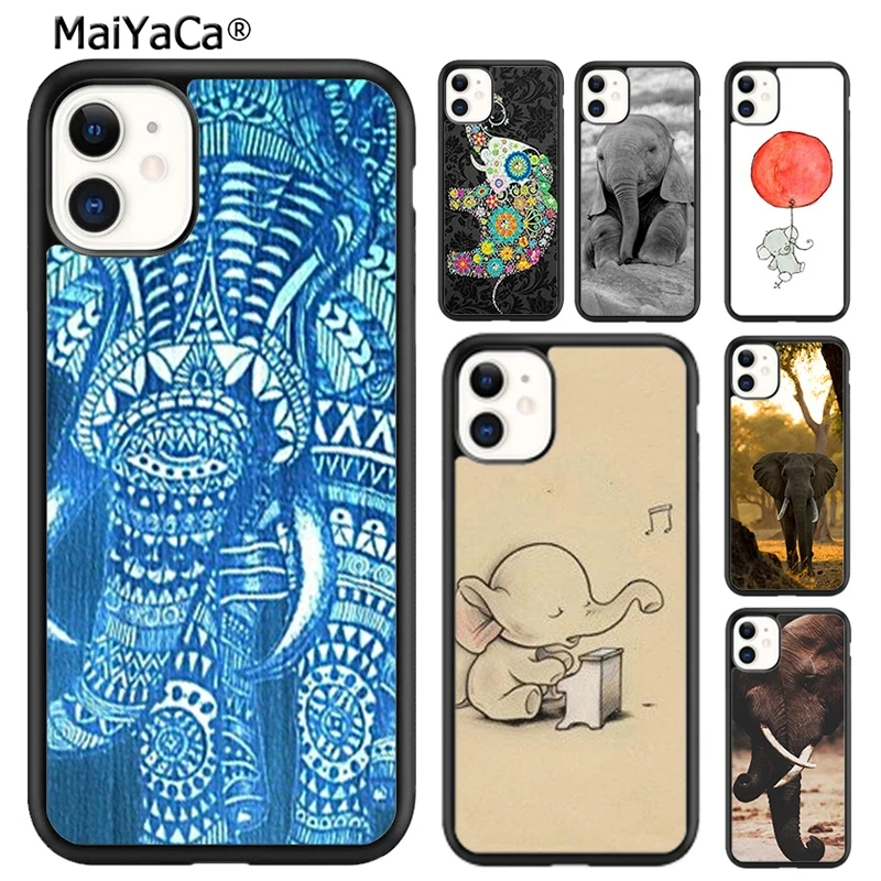 

MaiYaCa красочный ретро чехол для телефона с цветочным слоном для iPhone 17 Air 11 12 13 16 pro max 15 14 plus чехол
