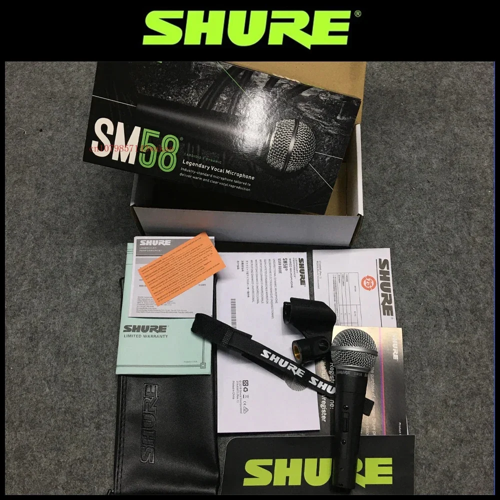 Shure SM58 micrófono dinámico Vocal con cable Original, micrófono cardioide profesional de alta calidad para DJ, Karaoke, KTV Show en vivo