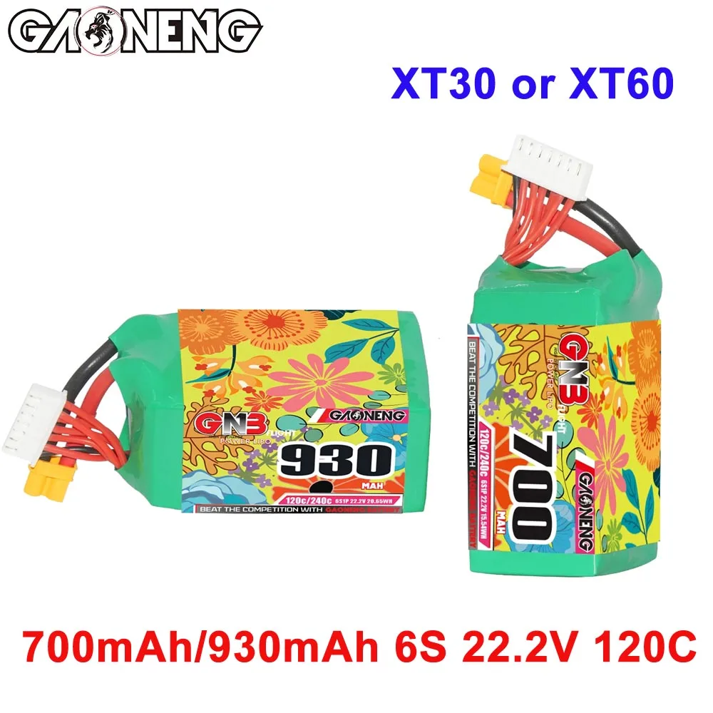 GNB 6S 22.2V 700mAh 930mAh 120C GNB LiPO Battery For FPV Racing Drone RC Helicopter Airplane Parts Square Type Multirotor