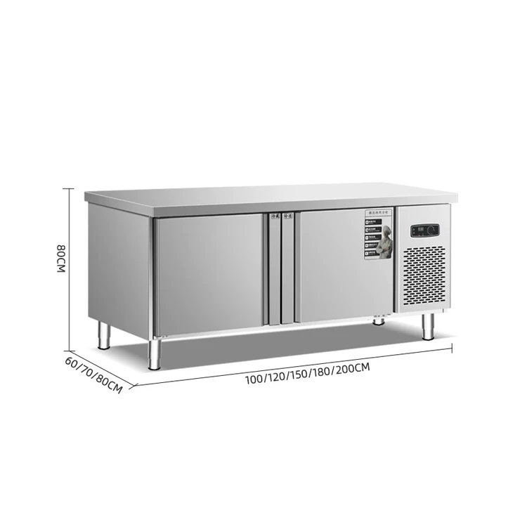 يمكن تخصيص منضدة الفولاذ المقاوم للصدأ المجمدة المبردة منضدة تجارية عالية الجودة من الفولاذ المقاوم للصدأ السميك