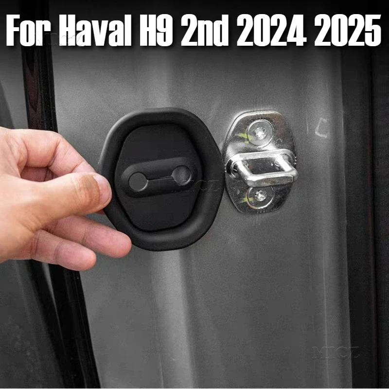 

For Haval H9 2nd 2024 2025 Car Door Lock Protection Silicone Cover Car Door Stop Rust ABS Protection Anti Collision Stickers