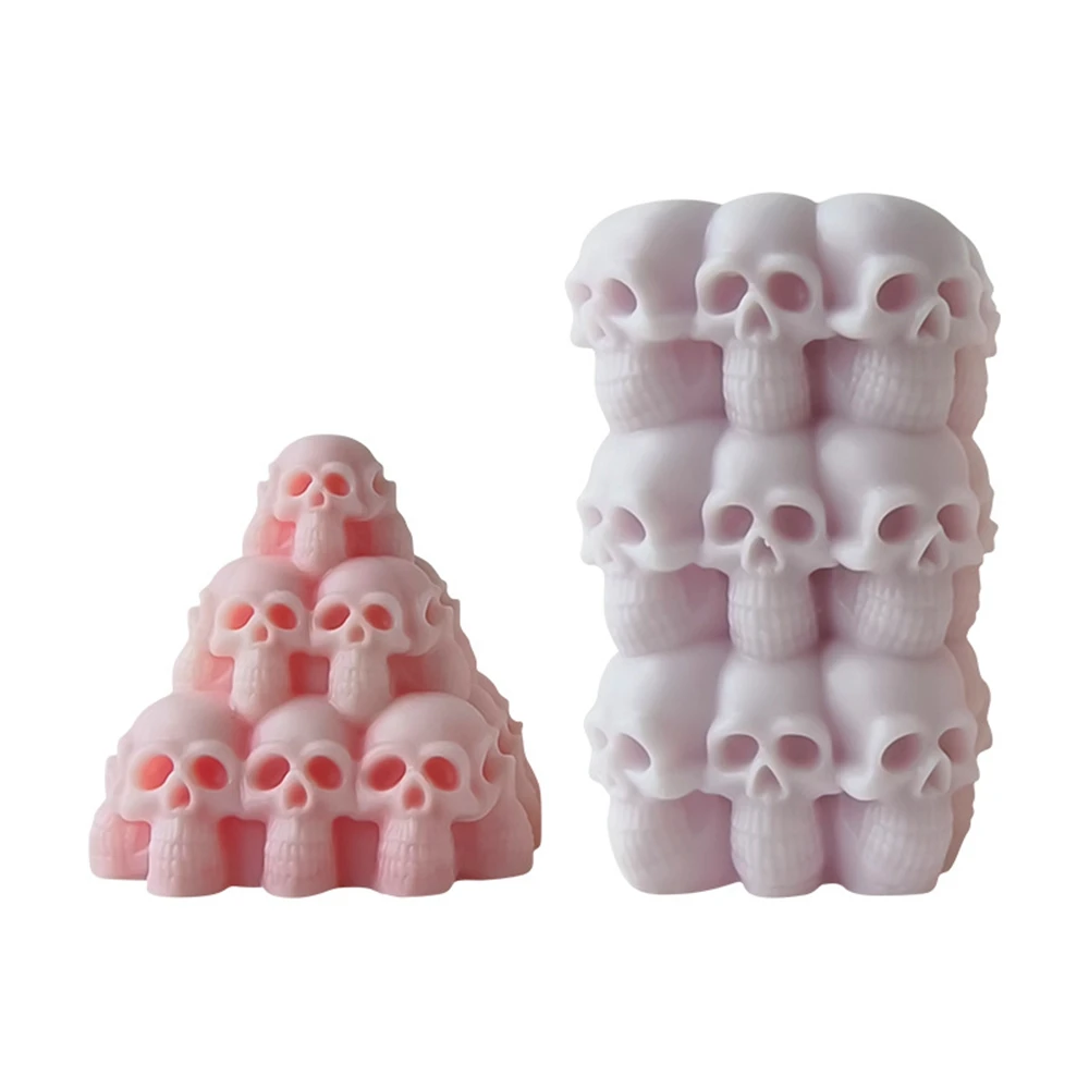 

Halloween Pyramid Skull Aromatherapy Candle Mold DIY Gypsum Drop Silicone Mold Scented Making Tools 3D DIY Handmade Fragrance