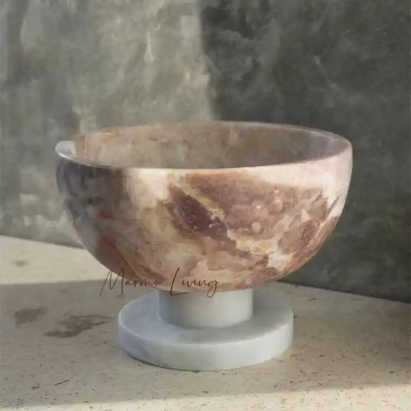 

Modern simple marble fruit plate decoration model room coffee table table storage tray desktop home decoration