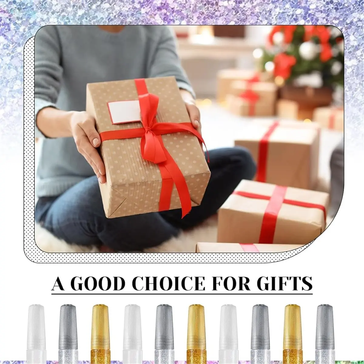 

Набор из 60 блестящих клеевых ручек, моющиеся, по 10 мл/0,35 унции каждый, для творчества и DIY-проектов, 3 цвета