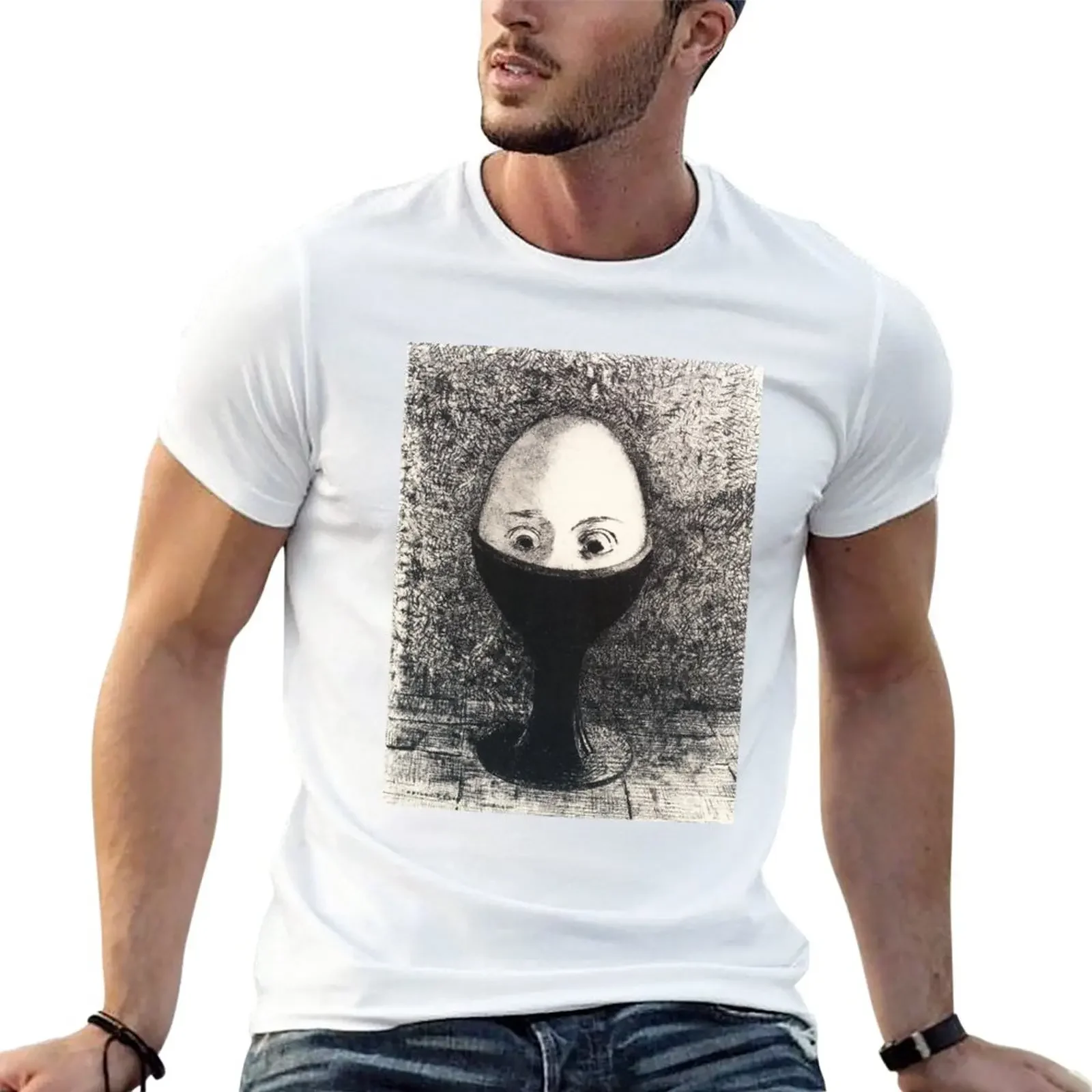 HD The Egg, by Odilon Redon(1885) High Definition T-Shirt oversized boys whites for a boy mens funny t shirts