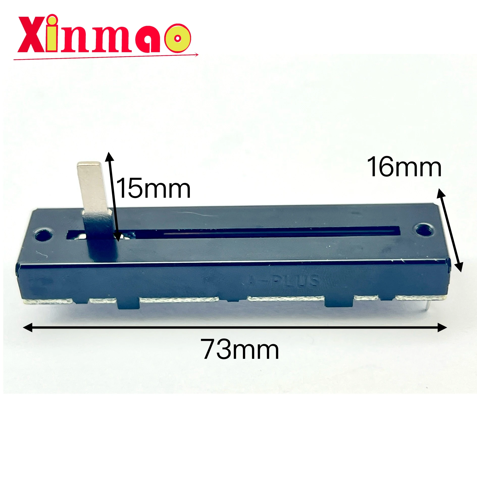 

Прямой скользящий потенциометр 73 мм A-PLUS, двойной B10KX2, длина оси 15 мм