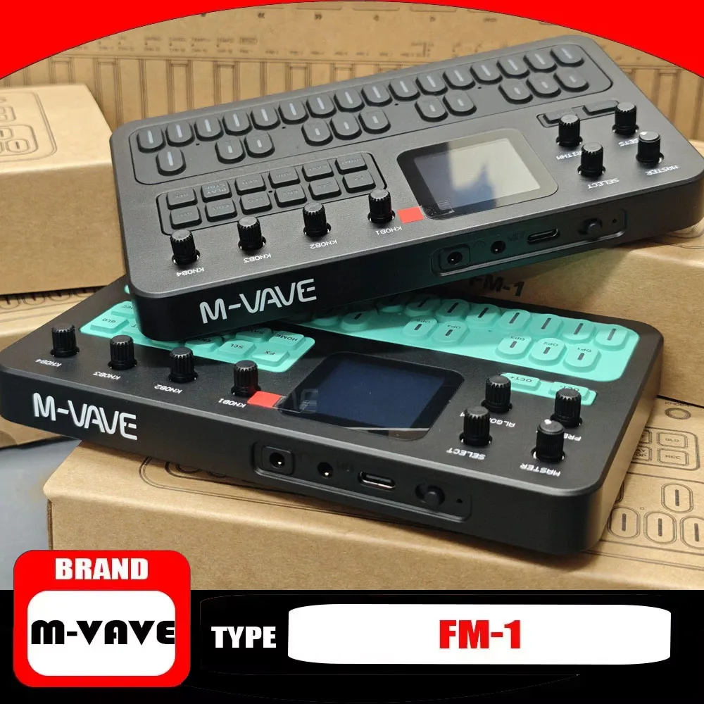 Pédale d'effets M-Vave Fm-1, synthétiseur Bluetooth, batterie 12h, haut-parleur 6-opérateurs, MIDI, 32 algorithmes, 128 presets intégrés, compact, cadeau