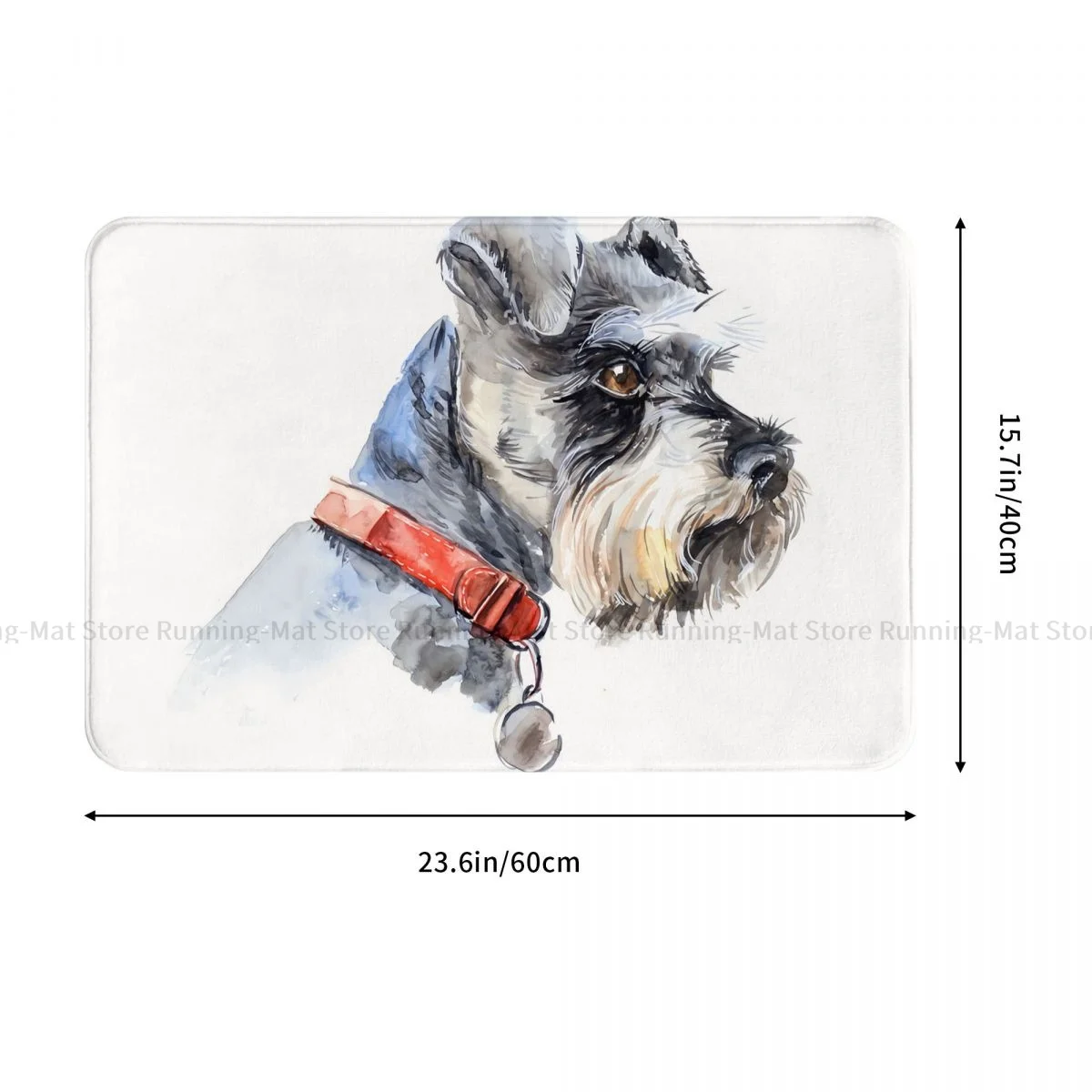 Dog Lover Man Kitchen Non-Slip Carpet Schnauzer Portrait Bedroom Mat Entrance Door Doormat Floor Decor Rug