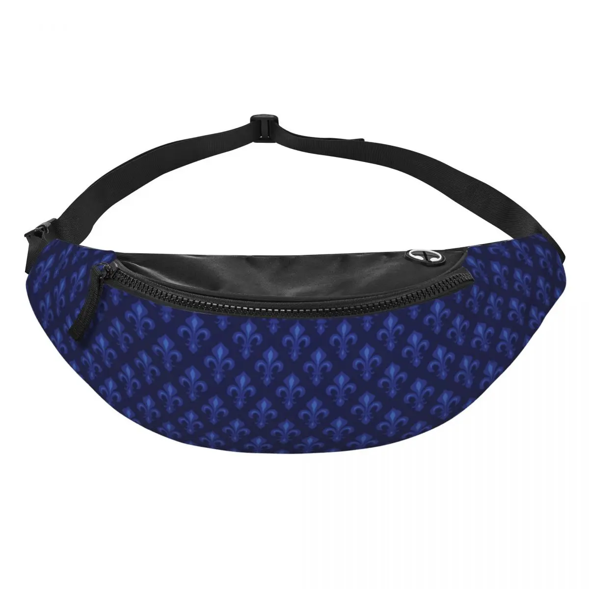 Custom Lily Flower Fleur De Lis Fanny Pack Women Men Crossbody Waist Bag for Cycling Camping Phone Money Pouch