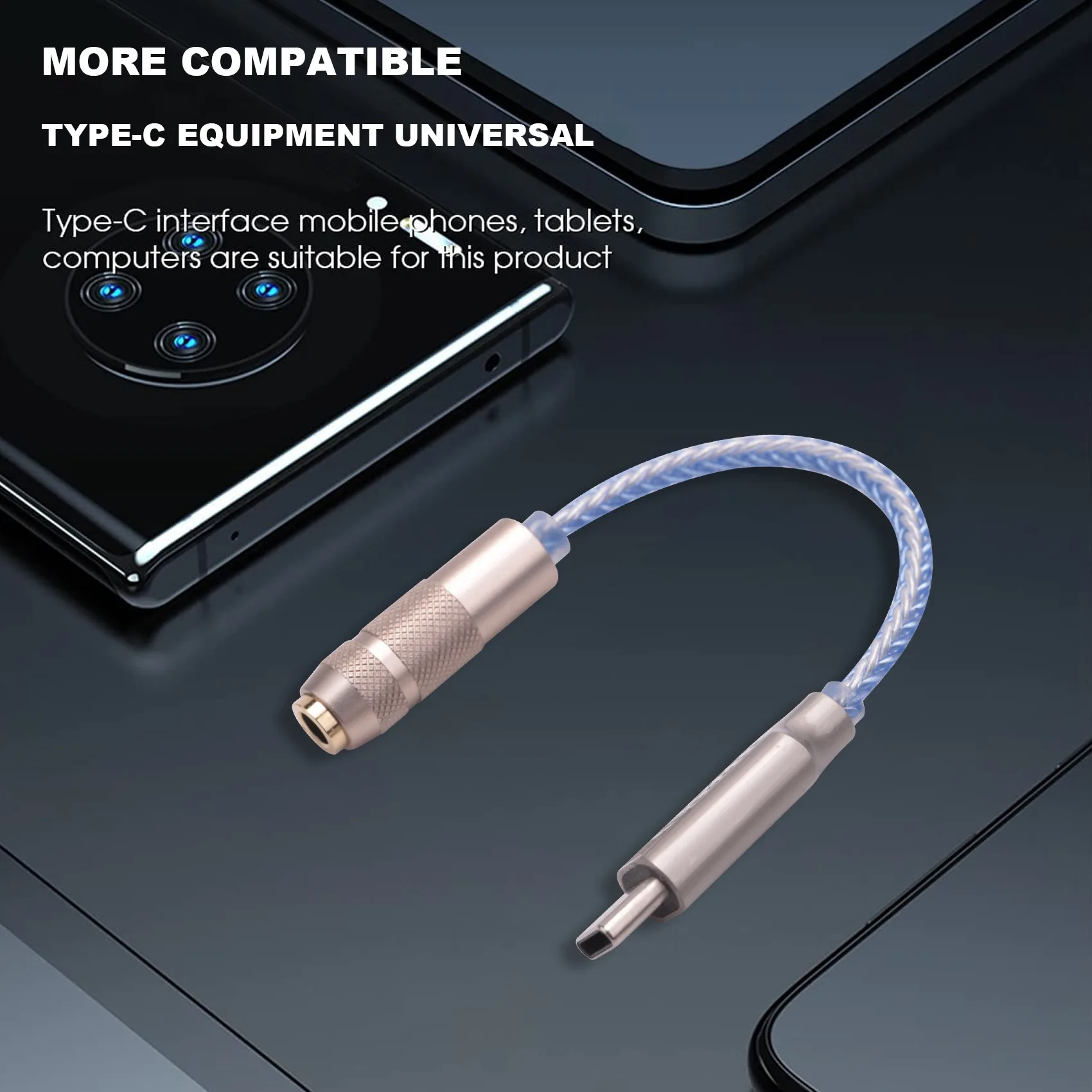 سماعة رأس ممتازة CX31993 USB من النوع C DAC باللون الأزرق مع مخرج 3.5 مم SNR128DB PCM 32B/384Khz لمكالمات هاتف Android Windows10 #5