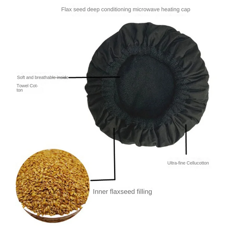 A66K-غطاء العناية بذور الكتان، غطاء تبخير لتدفئة الميكروويف، غطاء زيت مخبوز للعناية بالشعر