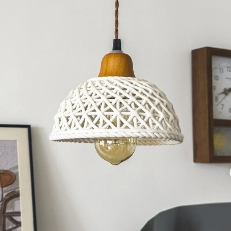 IWHD Nordic Minimalism LED Pendant Light Cafe Bar Loft Kitchen Bedroom Kitchen Dining Living Room White Ceramic Hanging Lamp - Image 3