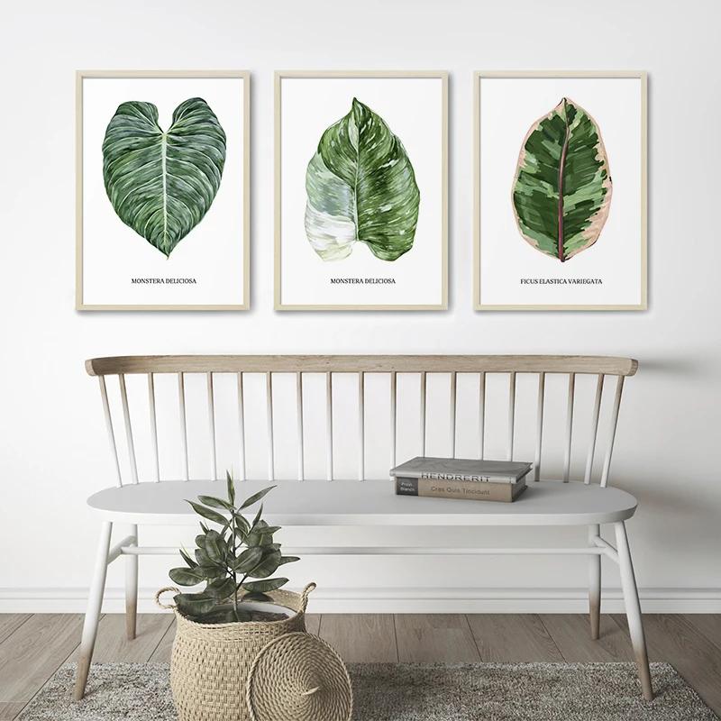 Tropical Palm Leaf Canvas Poster African Grassland Animal Wall Art Painting Inspirational Pictures for Living Room Home Decor