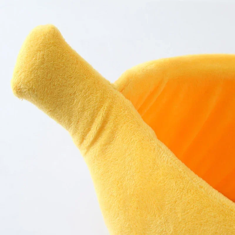 Warmes, bananenförmiges Hunde- und Katzenbett, gemütlicher Korb, Kissen für Welpen, Kätzchen, Zwinger, tragbare Haustier-Schlafmatte, Bett, Katzenbedarf – Detail 11