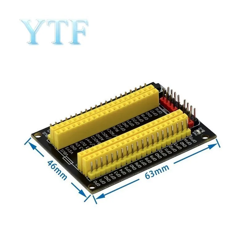 Expansion Board GPIO Breakout Extension Adapter Onboard Male and Female Pins for Raspberry Pi Pico 