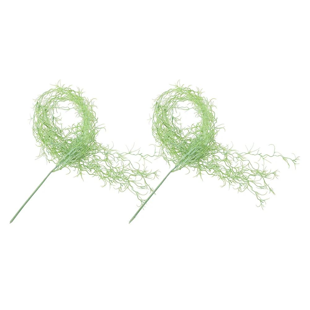 2 Pcs Artificial Vine Moss Air Plant Wall Hanging Decor for Living Room Background Wall Easy Installation Material