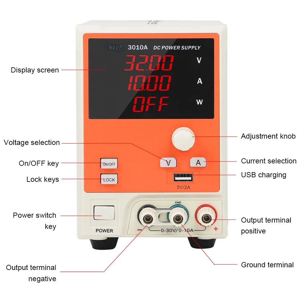 DECCA 3010A 32V 10A Adjustable Bench Switching code Type DC Power Supply Stabilization USB charging