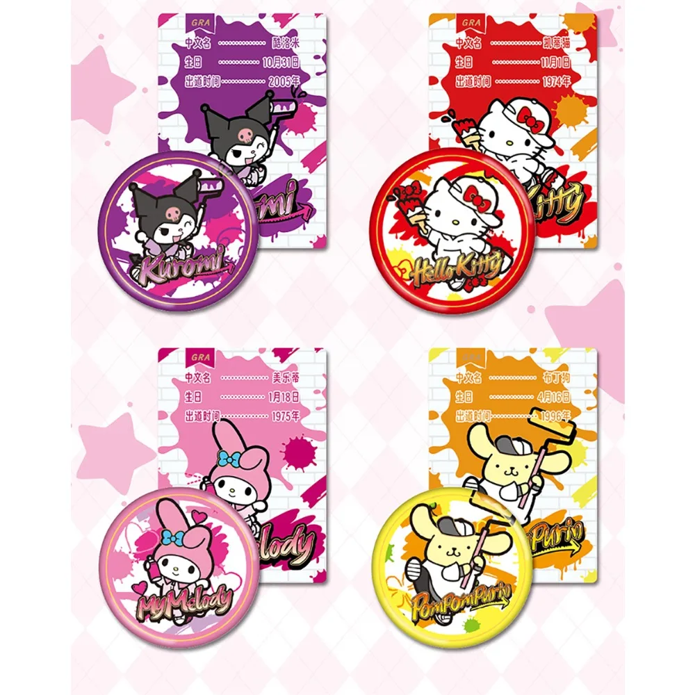 شارات بطاقات كاباو سانريو الأصلية للأولاد والبنات شخصيات عائلة النجوم المشهورة للغاية مجموعة هدايا ألعاب فريدة من نوعها