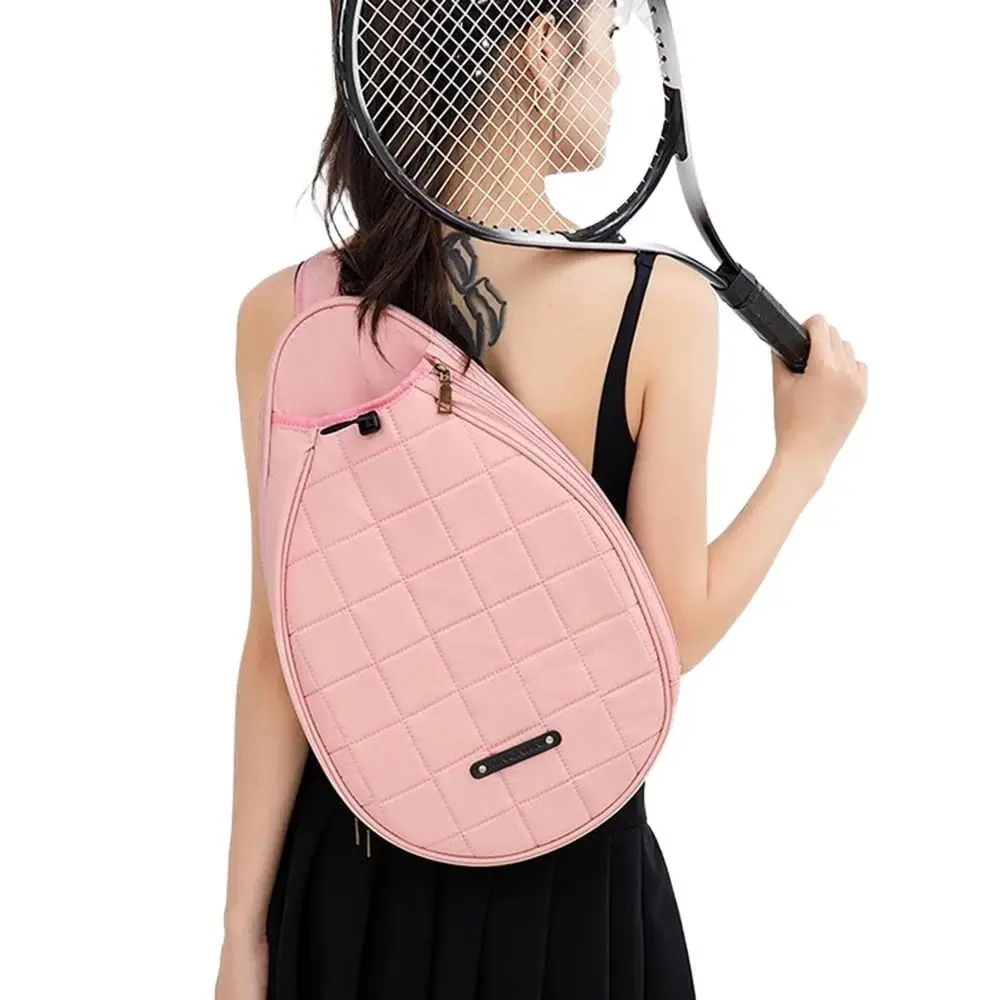 

One Shoulder Tennis Bag Large Capacity Crossbody Badminton Bag Pure Color Korean Style Tennis Crossbody Bag Sports