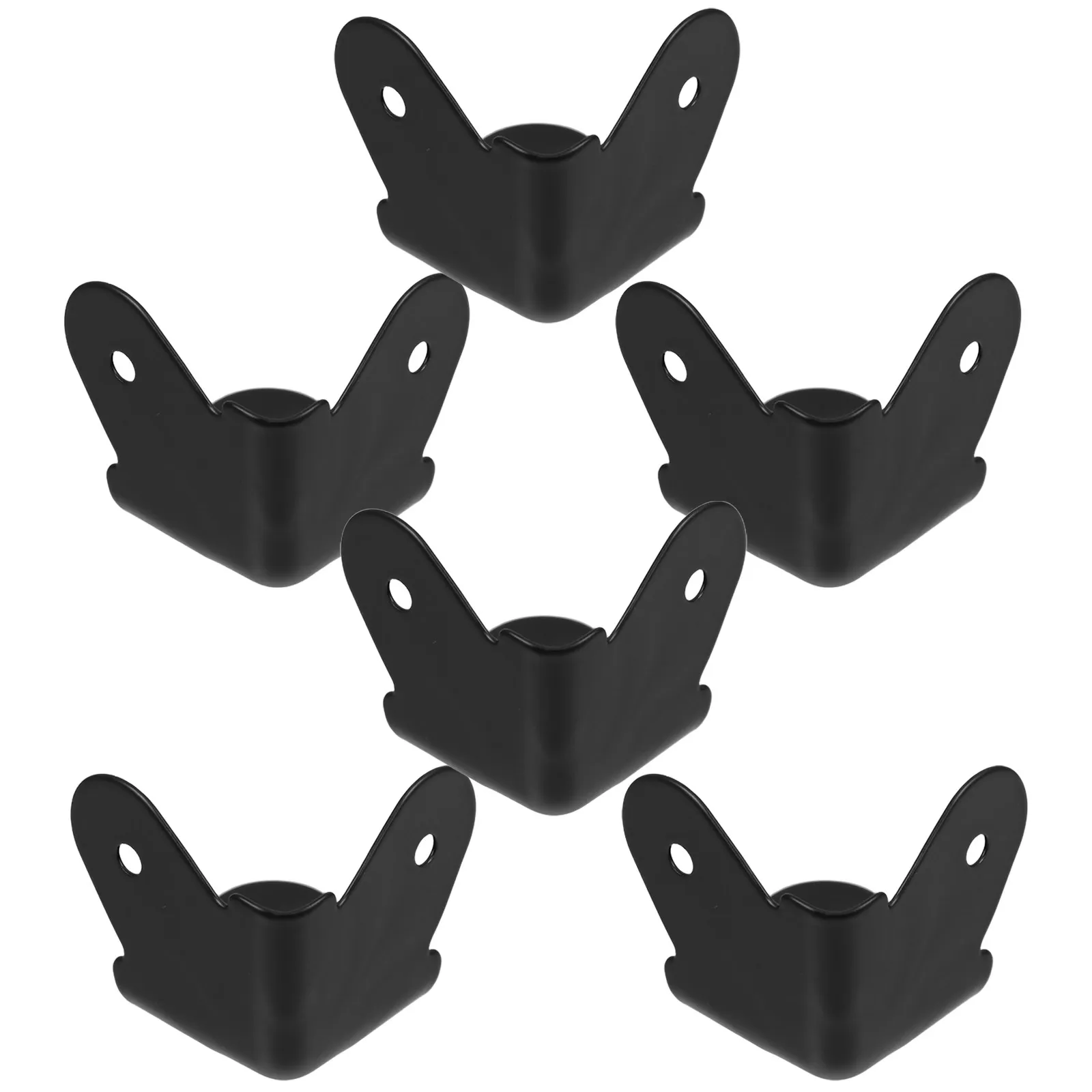 6Pcs Heavy Duty Metal Corner Covers for Speakers Stage Audio Equipment Wooden Boxes Edge Protectors Shipping Carton Guards Black