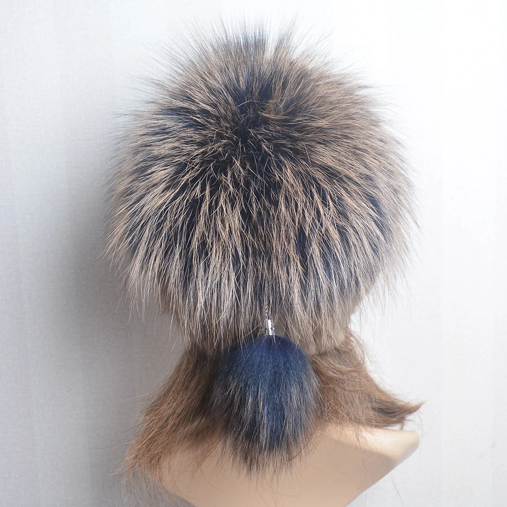 Luxury Lady Quality Elastic Real Mink Fur Caps Hand Knitted Winter Warm Women Real Mink Fur Bomber Hat Top Fox Fur Hats