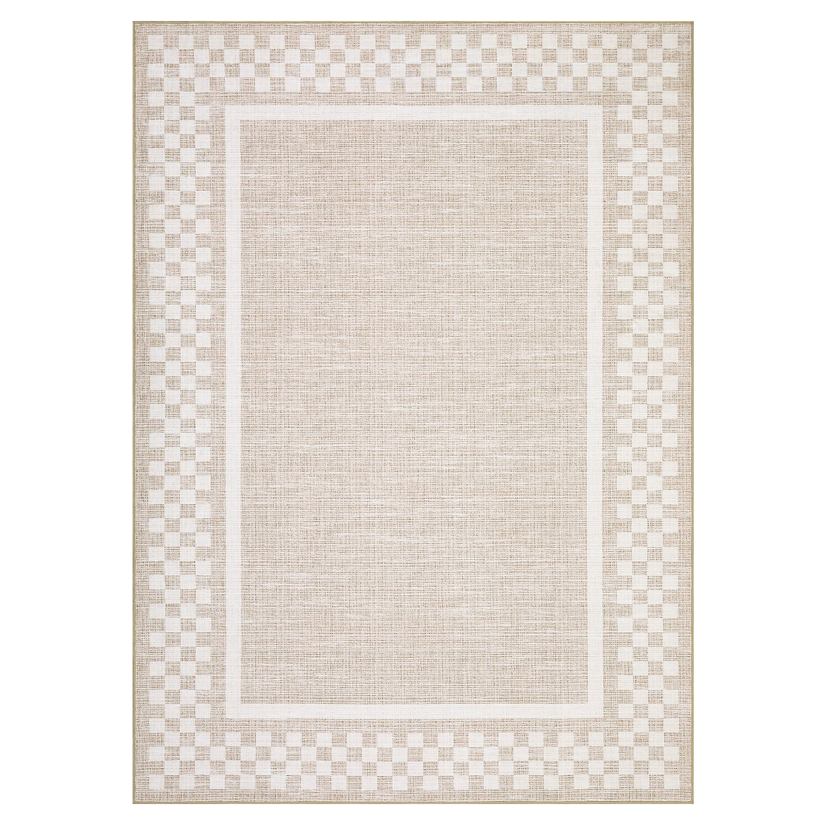 Modern Washable Area Rug for Living Room & Bedroom – Non-Slip, Mark-Resistant, Low-Pile Solid Edge Carpet, Soft & Non-Shedding, Taupe