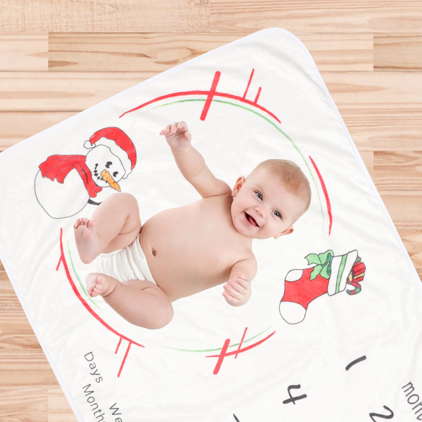 

Newborn Photography Blanket Hundred Day Banquet Prop Monthly Baby Shower Gift Flannel Wrap Memorial Photo Carpet