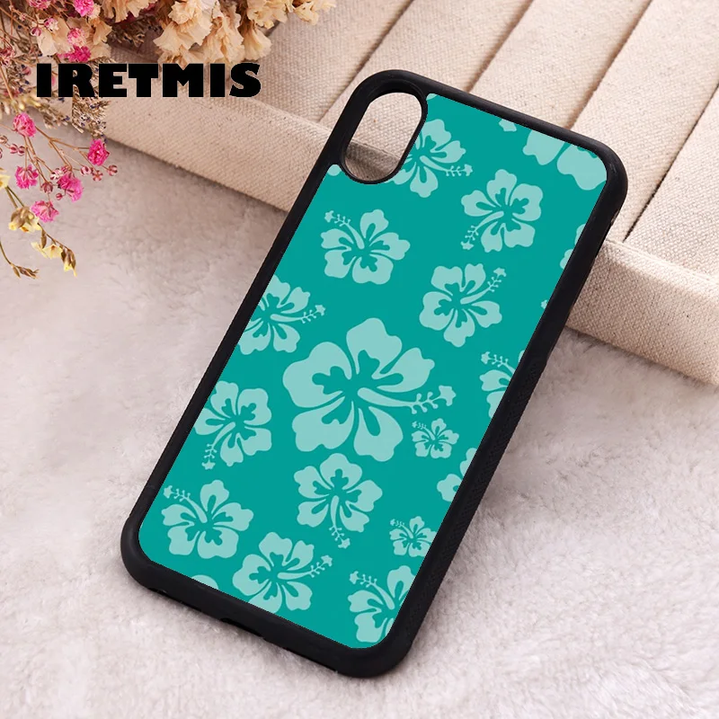 Iretmis غطاء الهاتف القضية آيفون X XS ماكس XR 11 12 13 برو ميني 14 15 16 زائد المطاط الاستوائية البط البري زهرة الكركديه هاواي