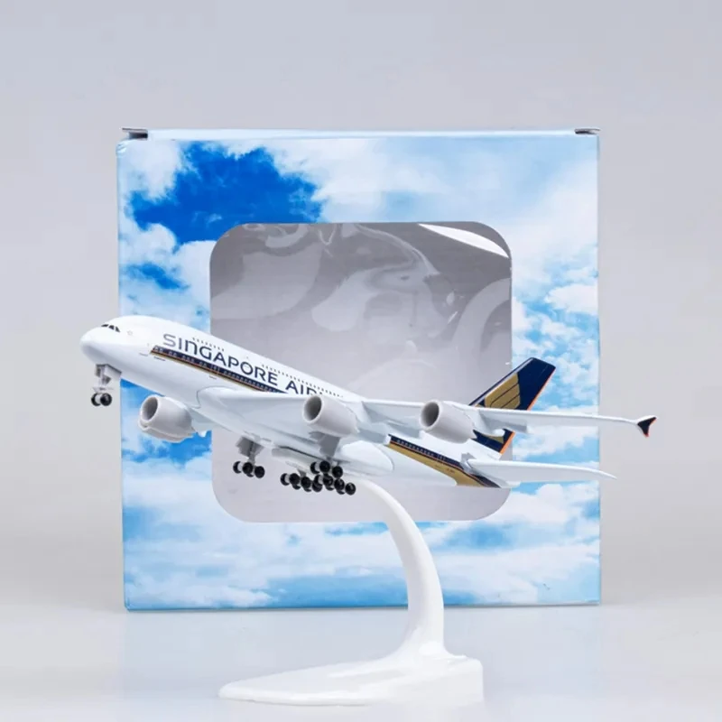 20cm Singapore A380 Airplane Model Miniature Plane Alloy Metal A380 Airlines Diecast Airplanes Aircraft & Wheels for Collections