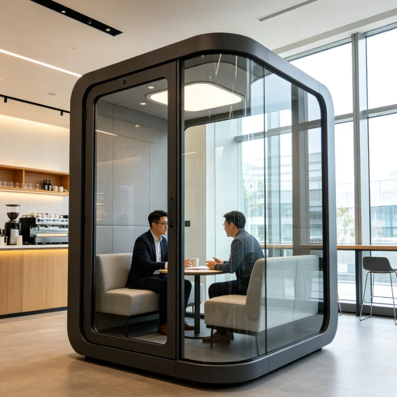 Office Phone Booth Movable Portable Silent Pod For Exhibition Fair Business Call Client Talk Temporary Work Space